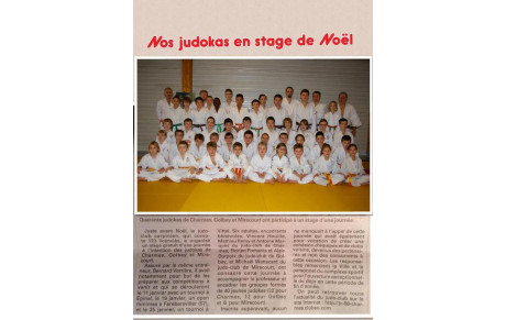Nos judokas en stage de Noël 