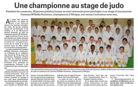 Les stagiaires de Charmes dans Vosges Matin