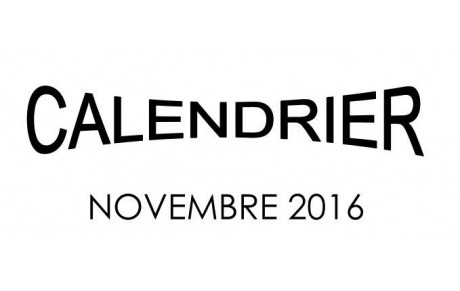 Calendrier du mois de novembre 2016