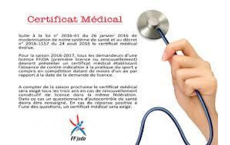Nouvelle directive certificat médical