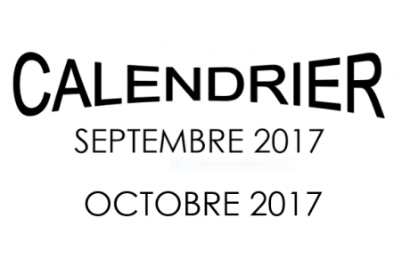 Calendrier septembre octobre 2017
